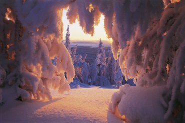 Закатные дали. Январь. Якутия. Оймяконский район. — Якутия — фотограф Владимир Рябков